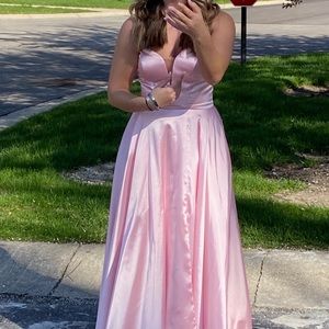 Light pink dress (prom, bridesmaid, Quinceanera) size 4, petite.